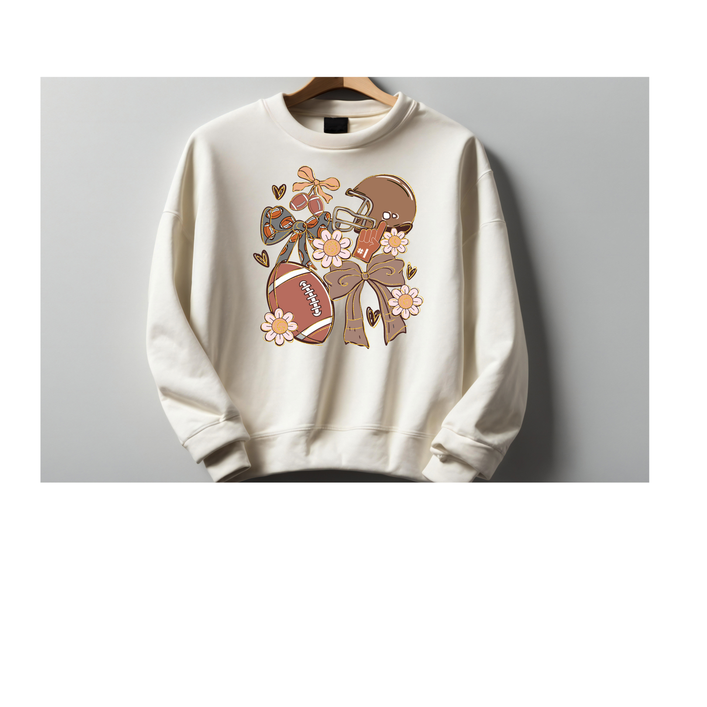 Coquette Football Crewneck Sweatshirt