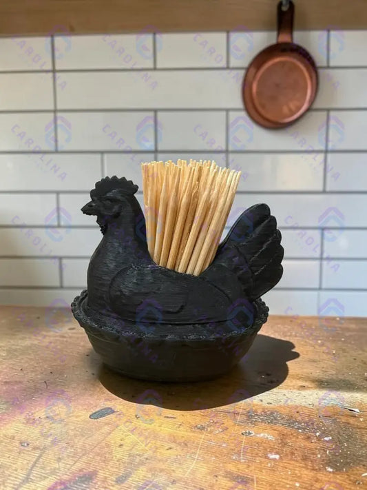 3D Printed Hen On Nest Toothpick Holder