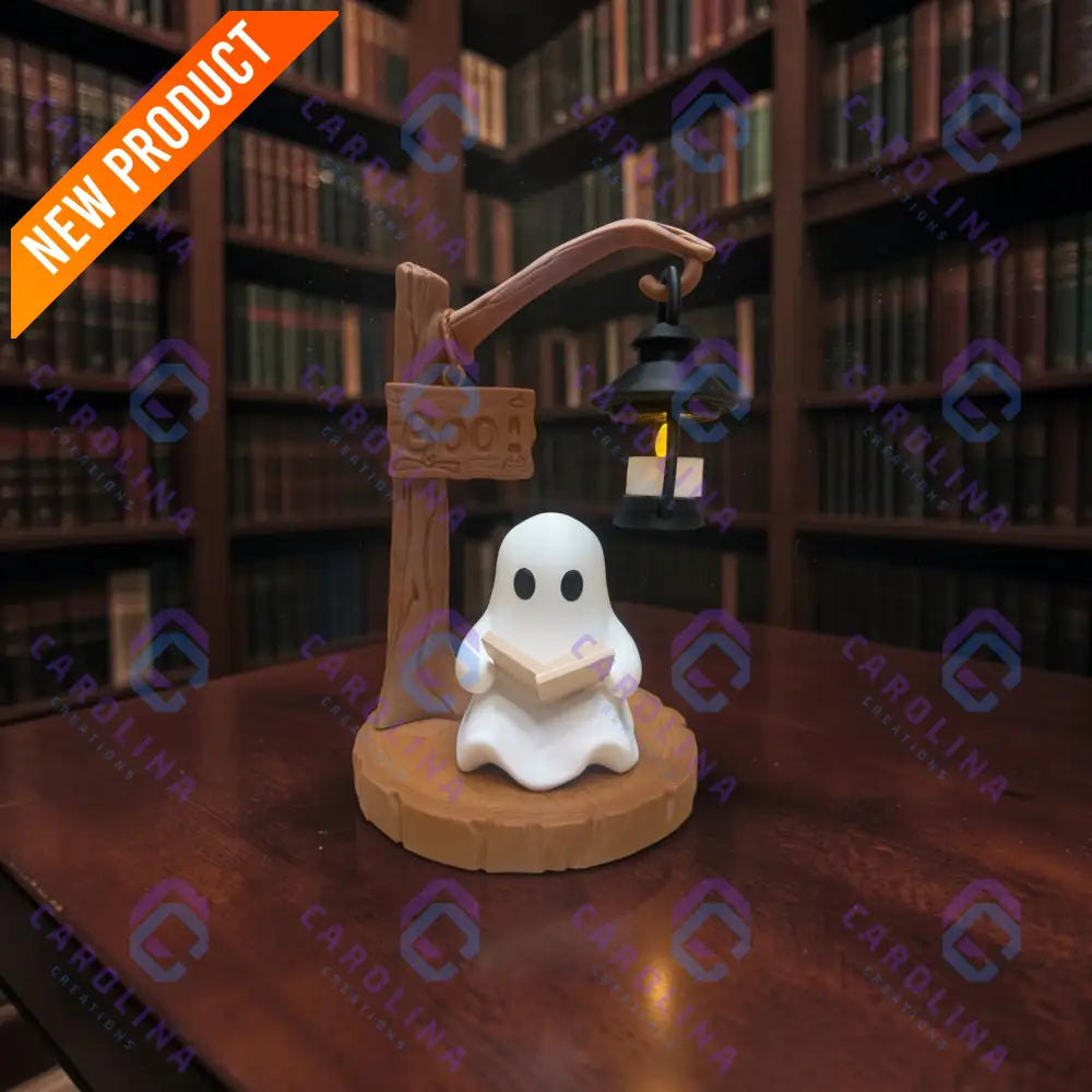 3D printed Reading Ghost with tea light