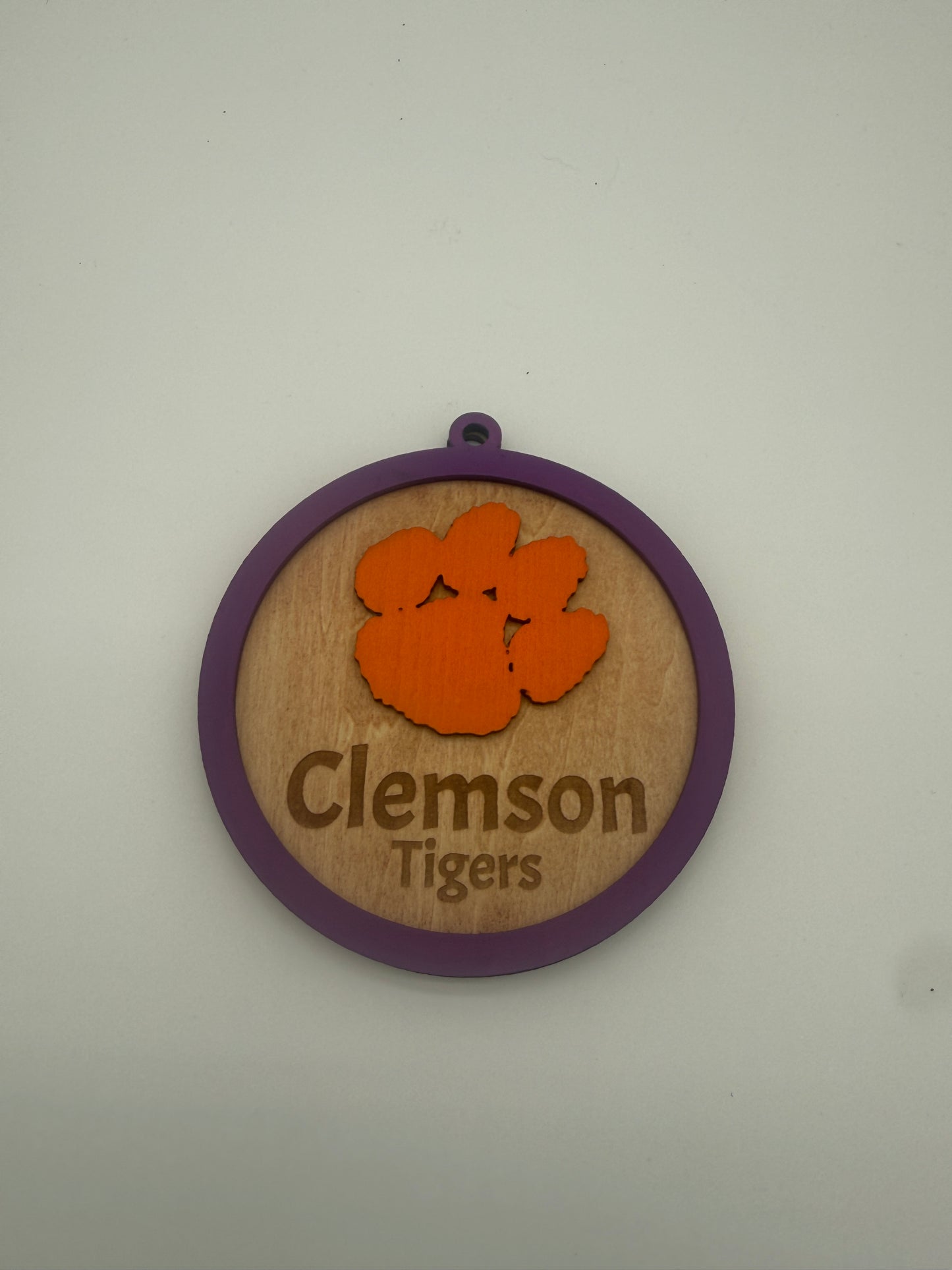 Clemson/Gamecock Wood Ornament