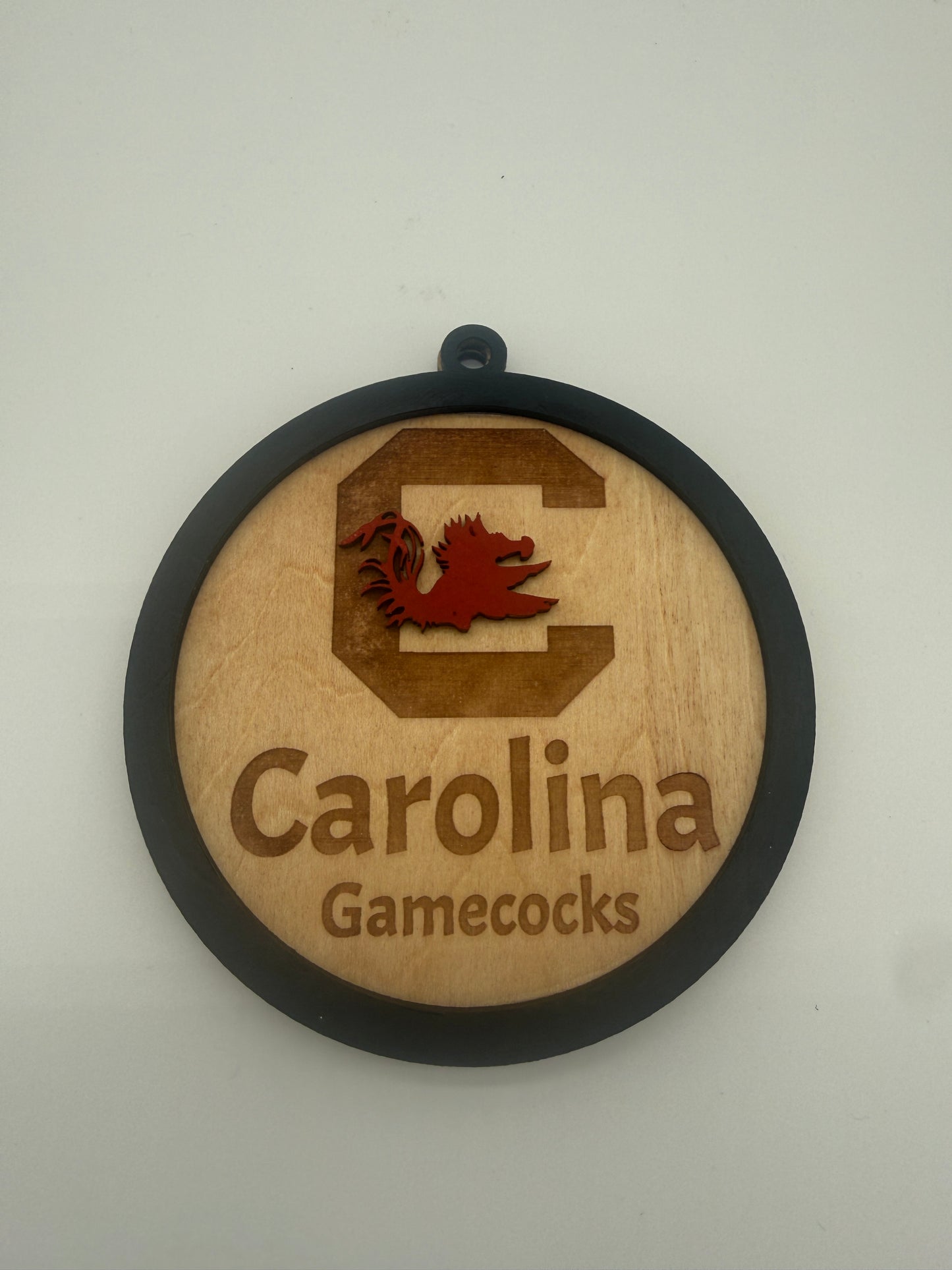 Clemson/Gamecock Wood Ornament
