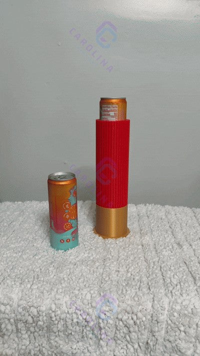 Reloadable shotgun shell (skinny 12oz can)