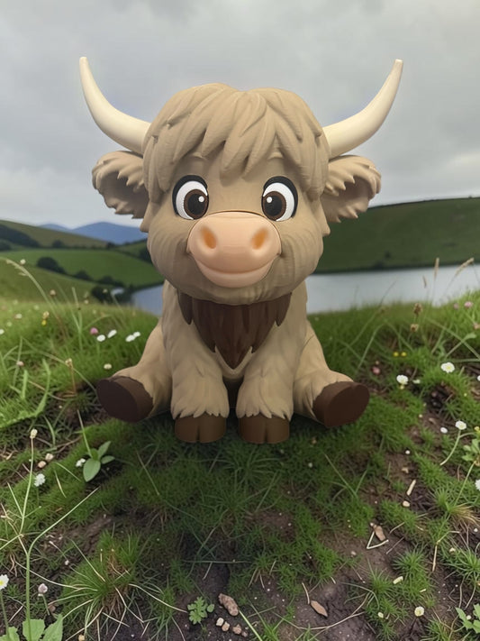 Sitting Highland Cow