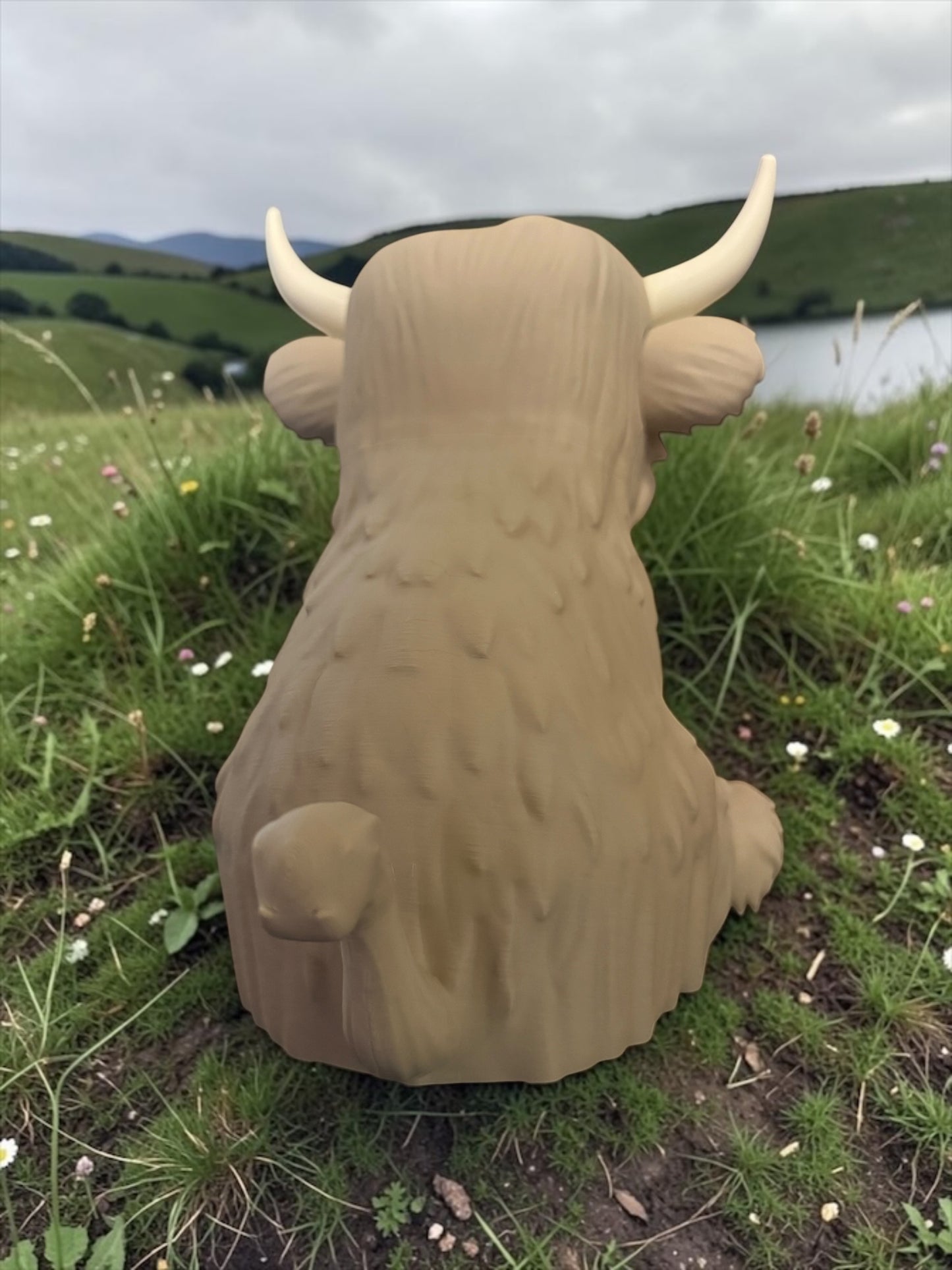 Sitting Highland Cow