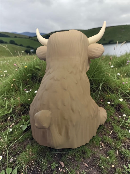 Sitting Highland Cow