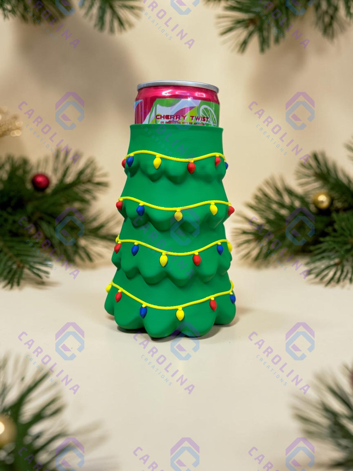 Christmas tree can holder (12oz skinny)