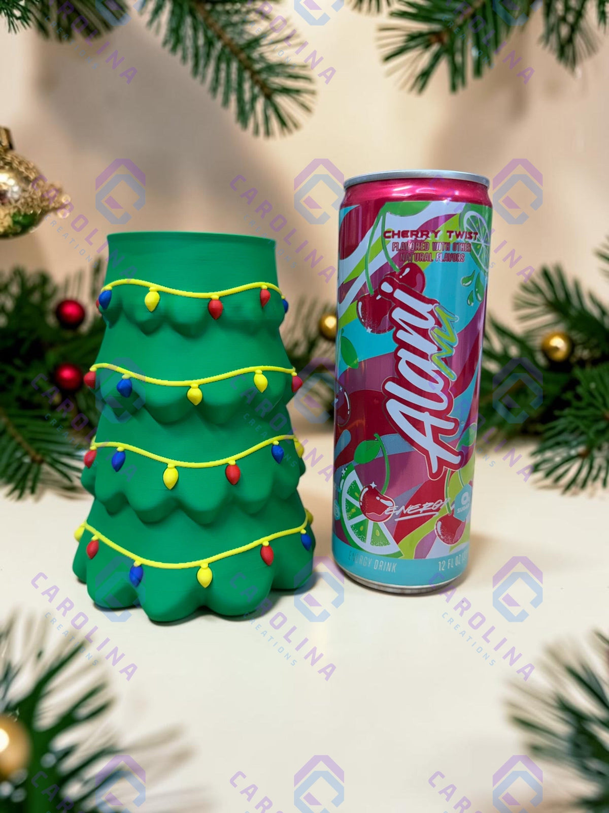 Christmas tree can holder (12oz skinny)