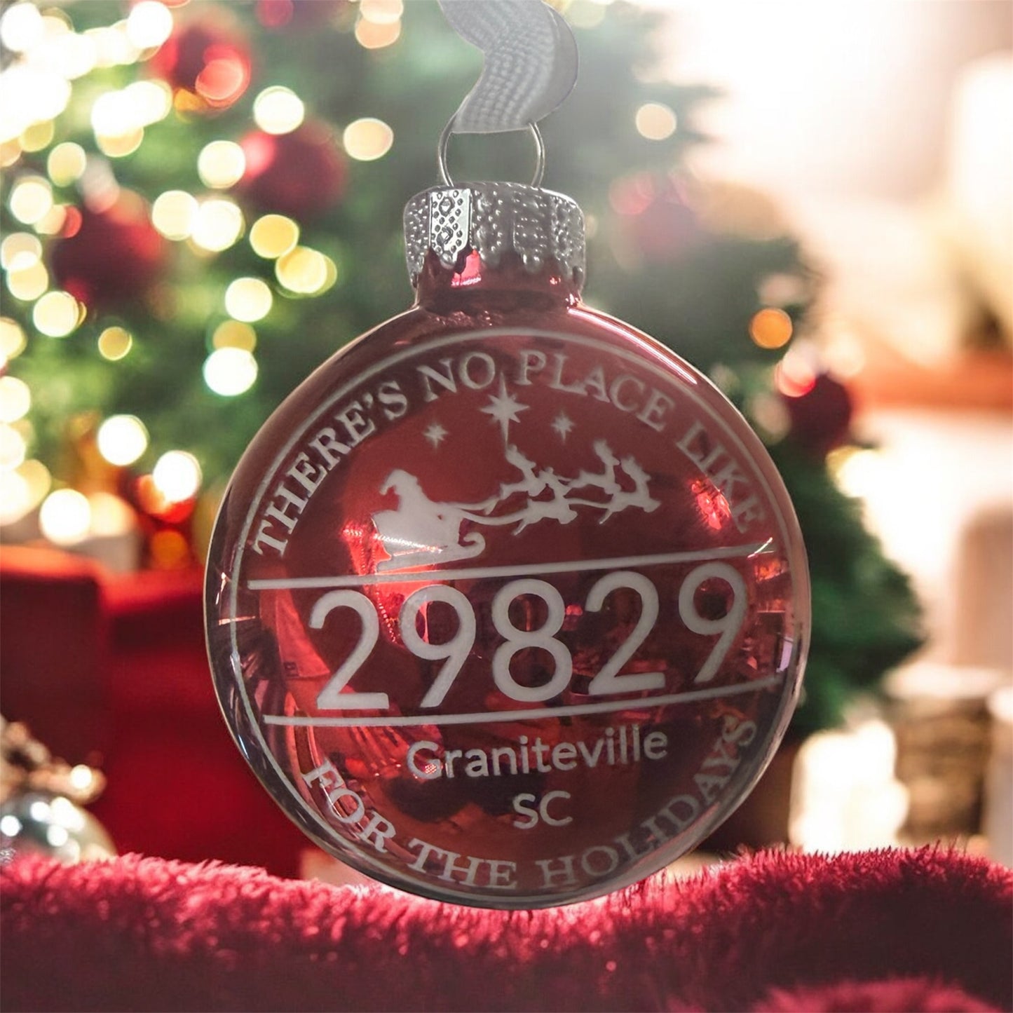 2.5-inch Custom Glass Christmas Ornament