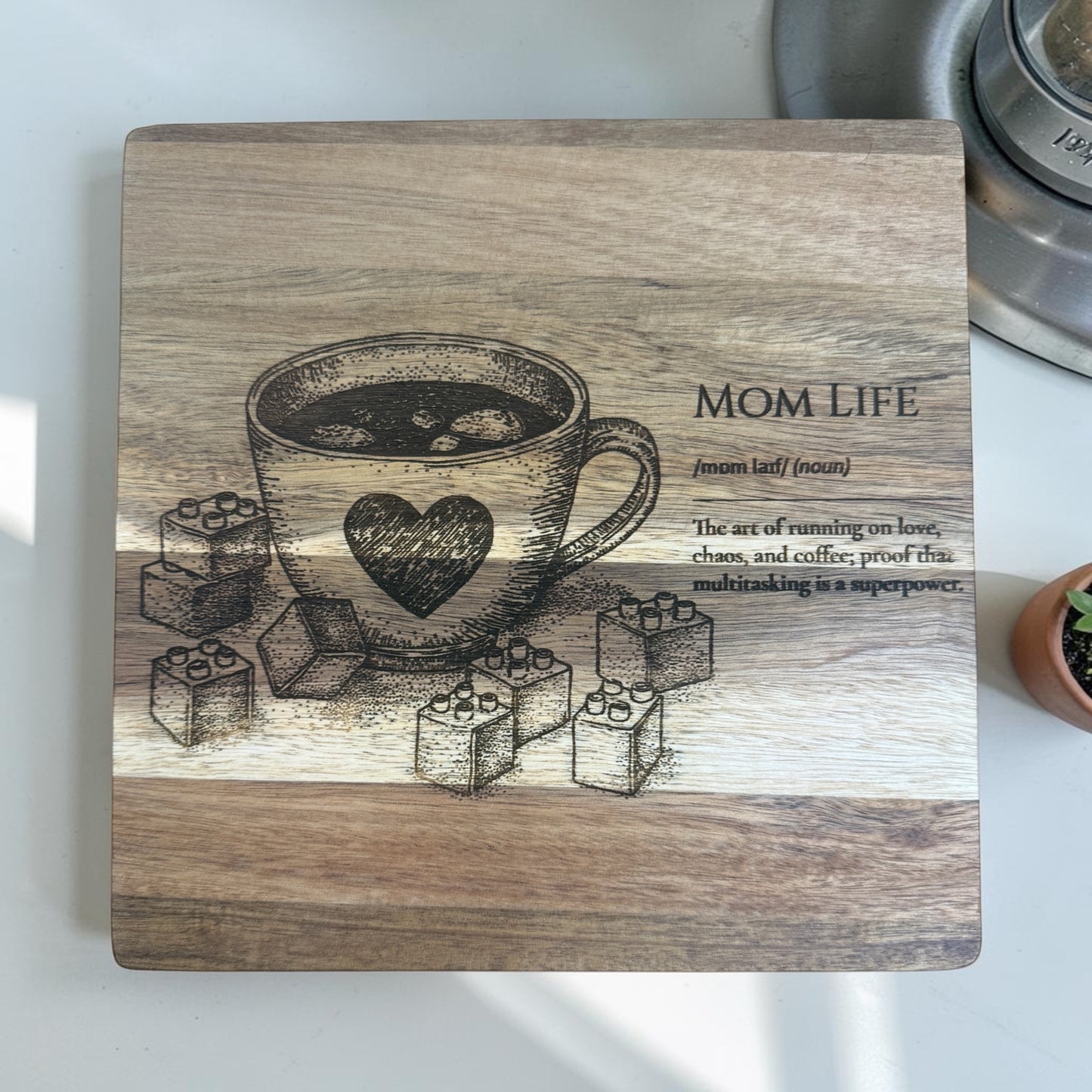 Mom Life Wood Trivet