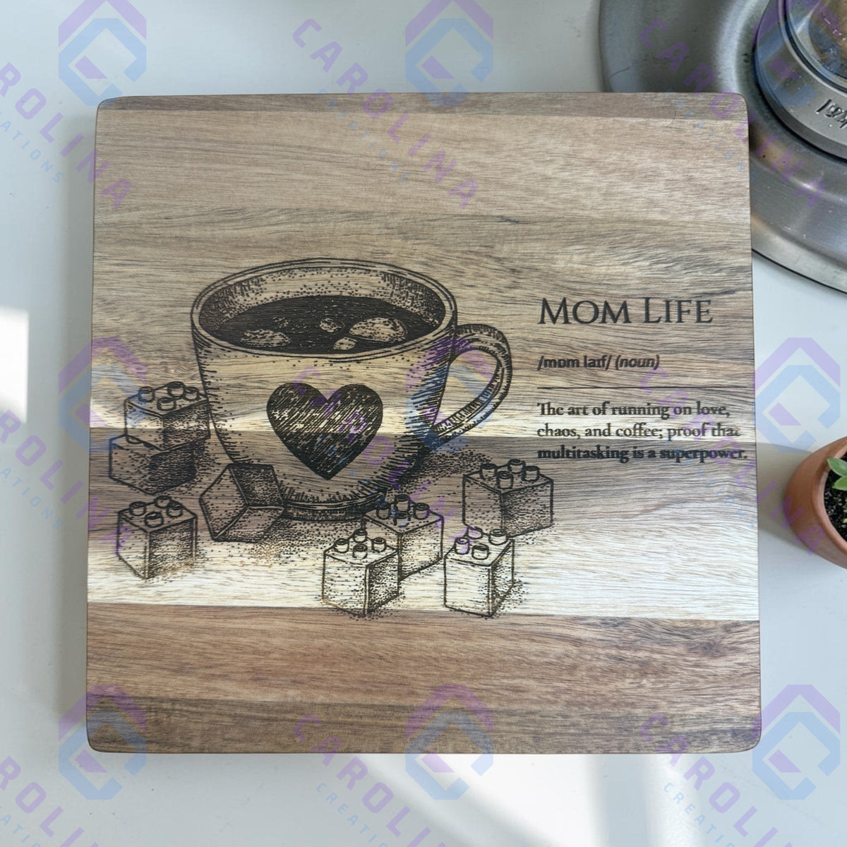Mom Life Wood Trivet