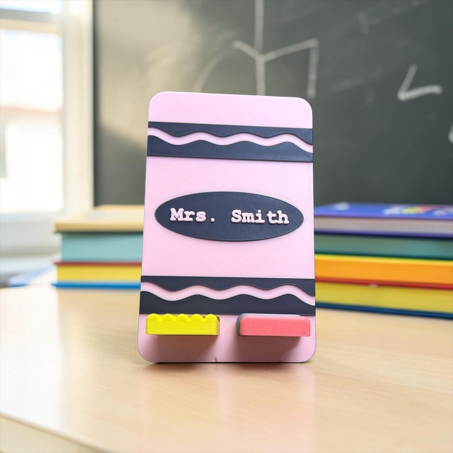 Crayon Teacher Phone Stand