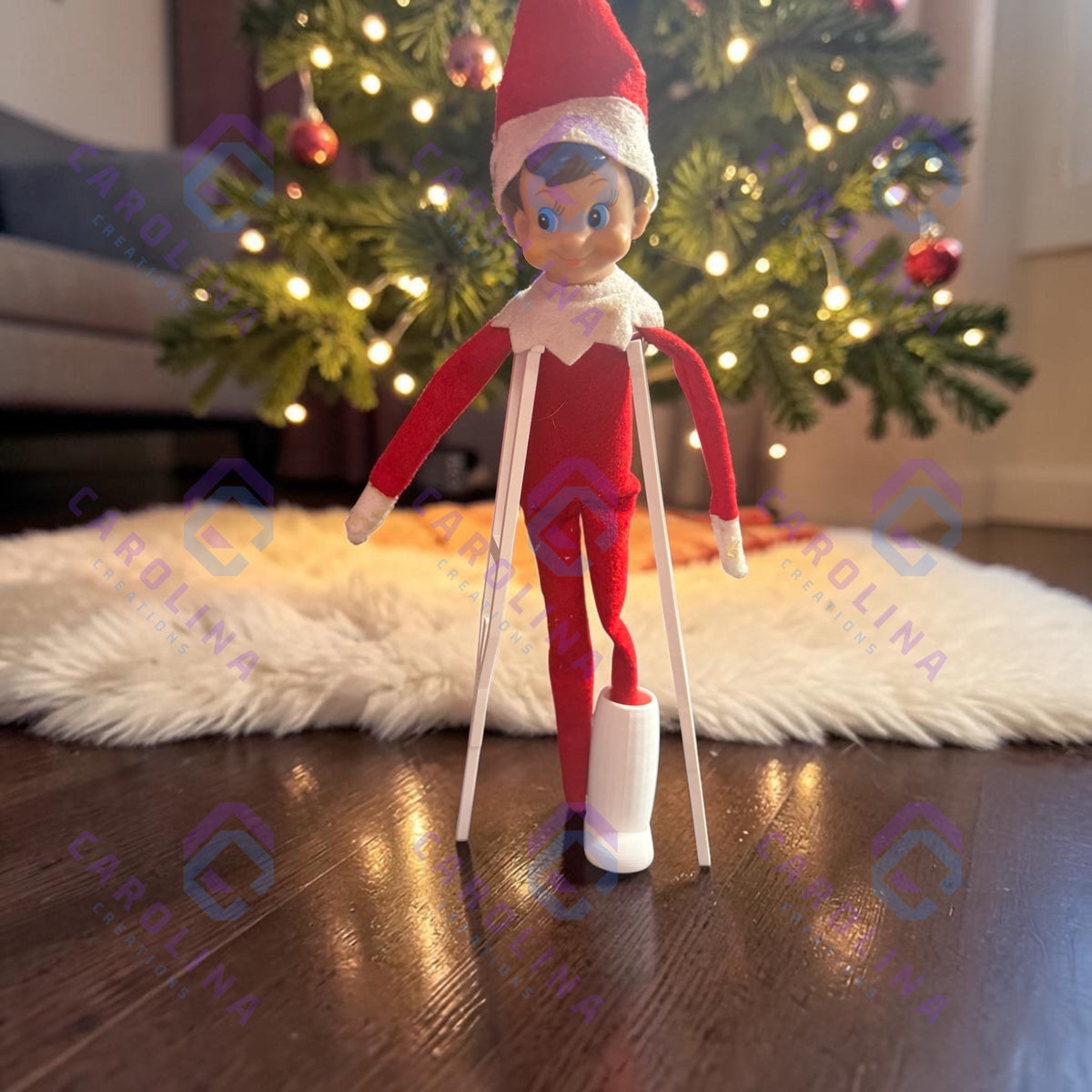 Elf Broke leg with crutches
