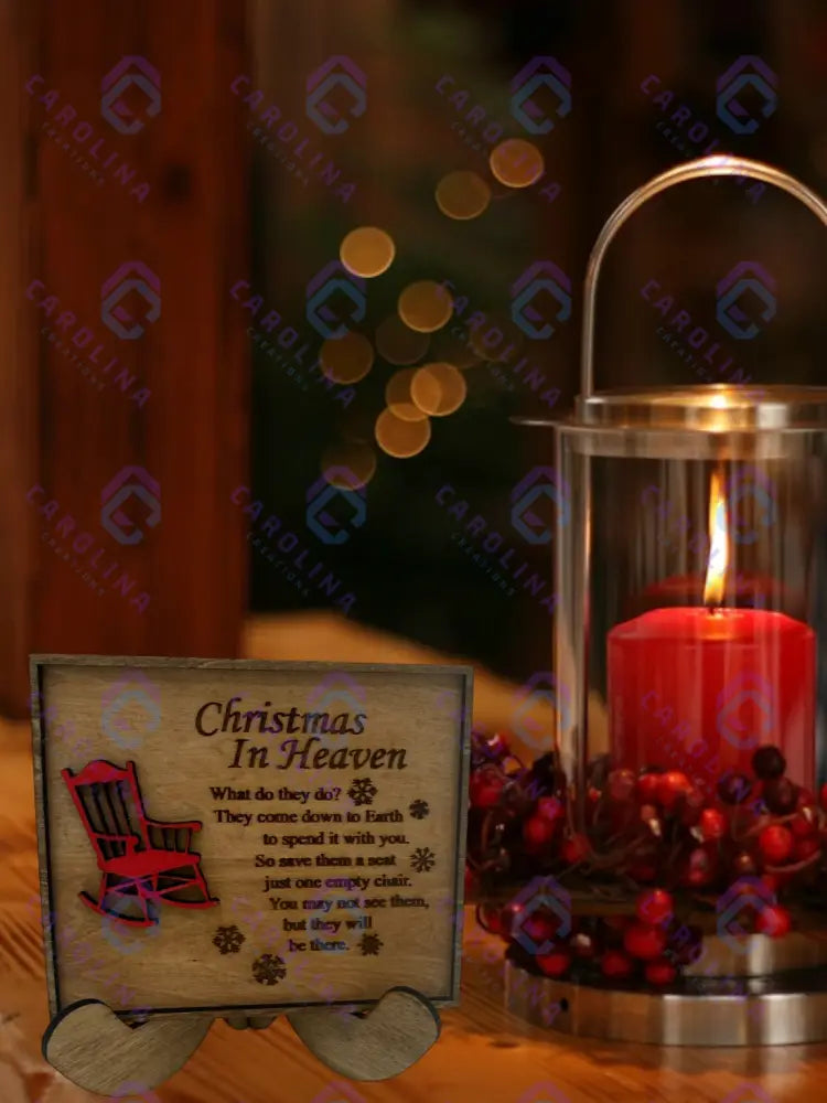 Christmas in Heaven Wooden Sign