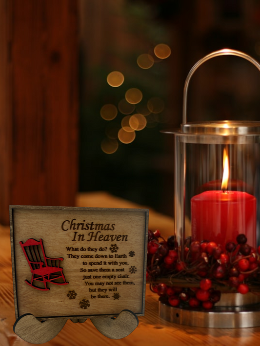 Christmas in Heaven Wooden Sign