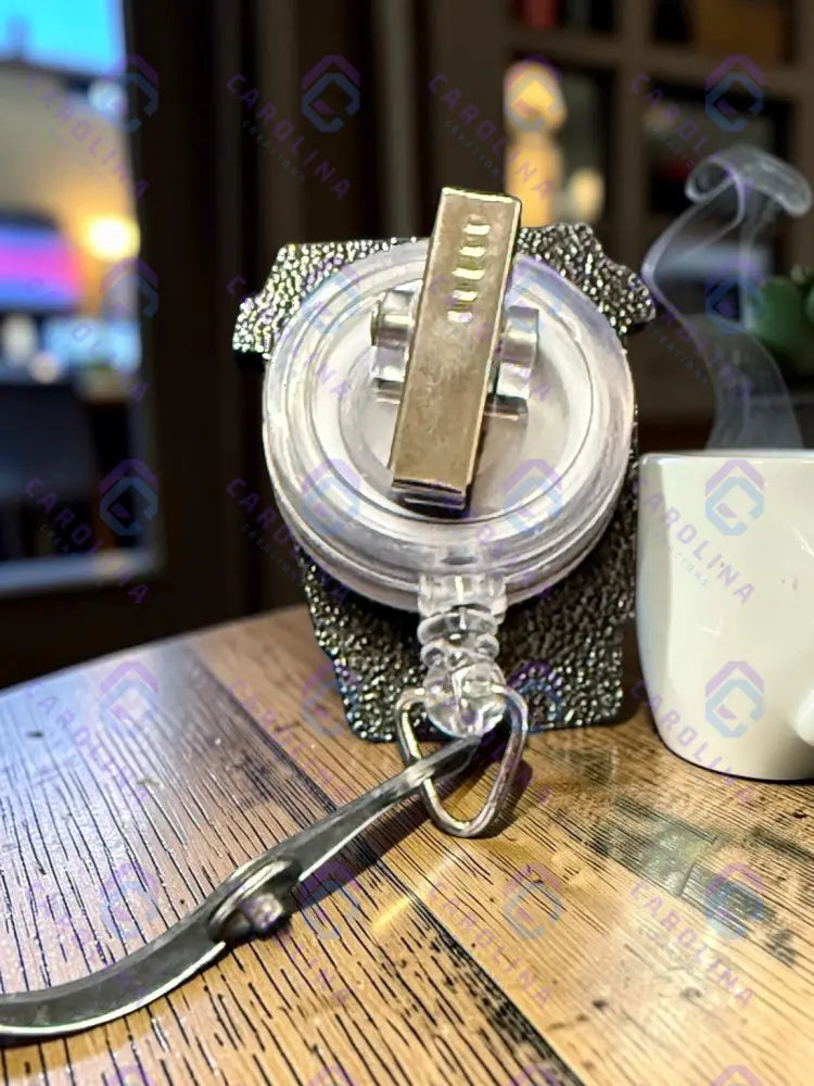 Coffee Cup Retractable Badge Reel with swivel Alligator Clip