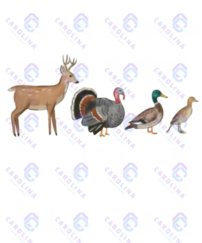 Deer turkey and duck