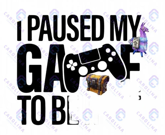 I paused my game to be here
