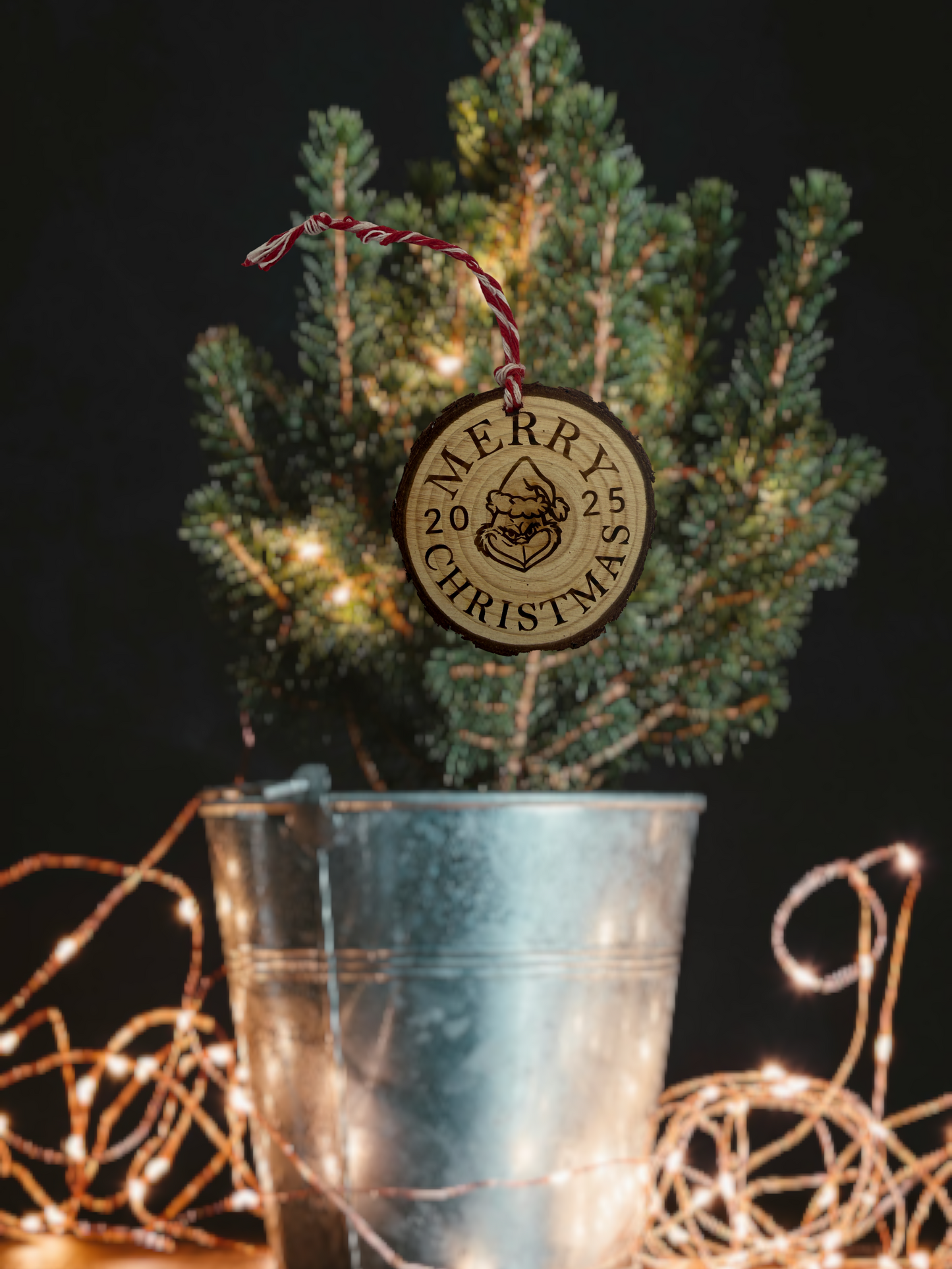 2.5-inch Wooden Merry Christmas Grinch 2025