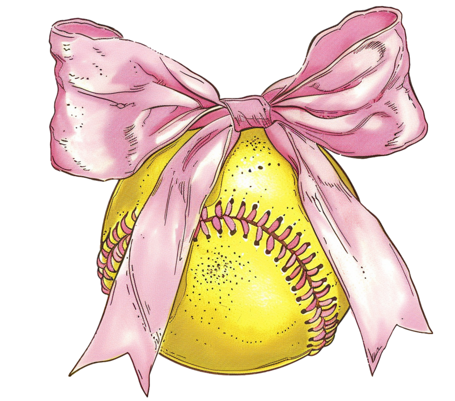 Pink Softball Bow