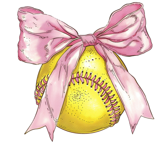 Pink Softball Bow