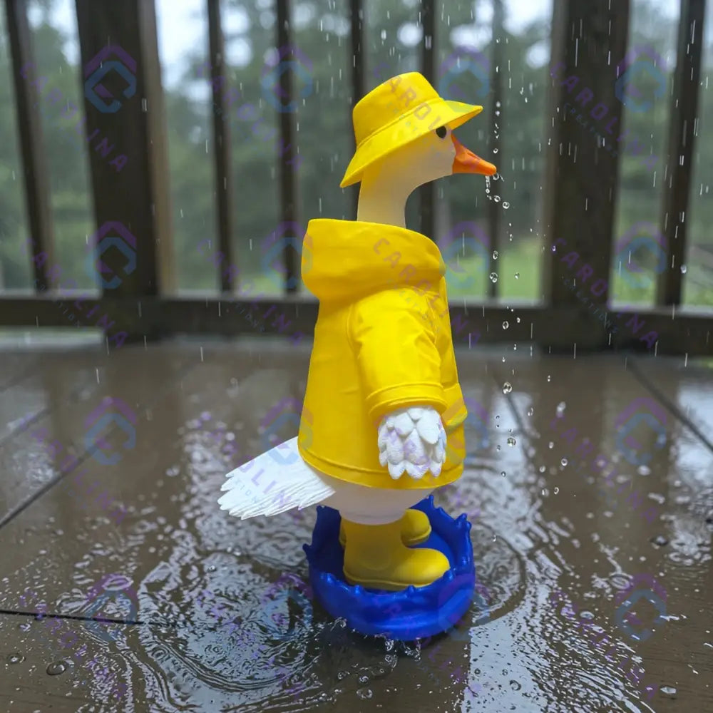 Porch goose with rain jacket