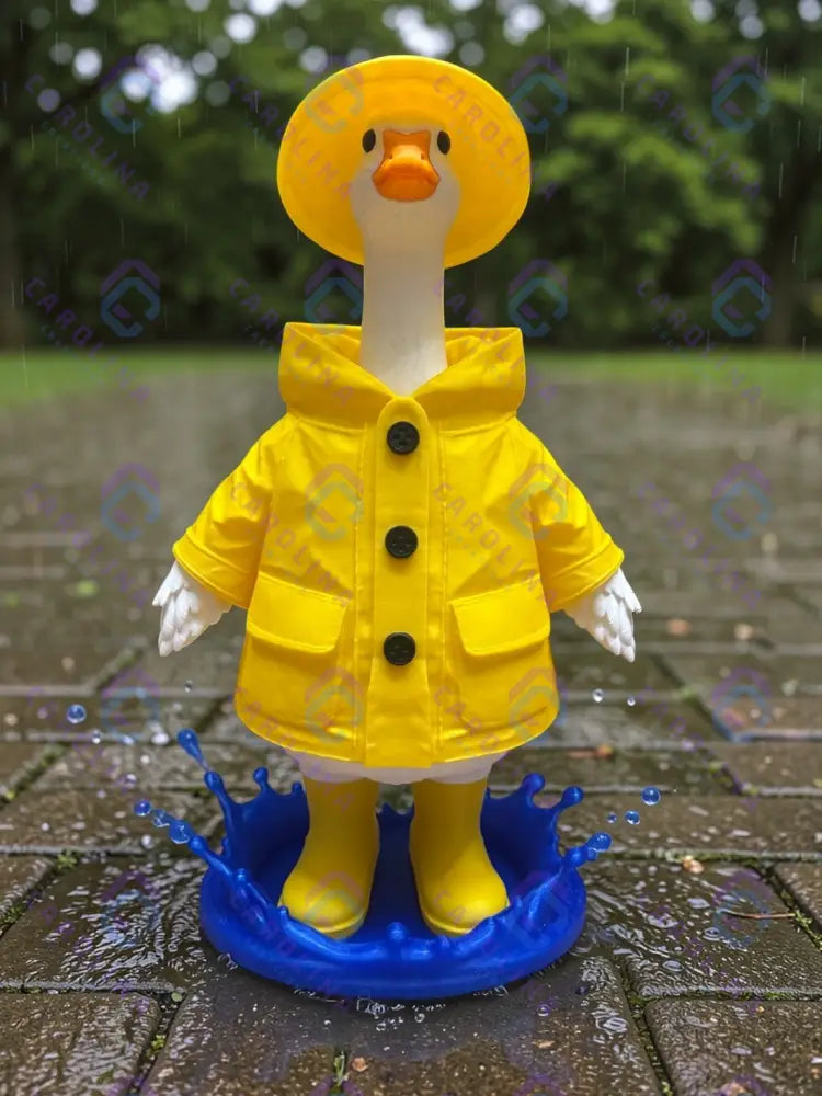 Porch goose with rain jacket
