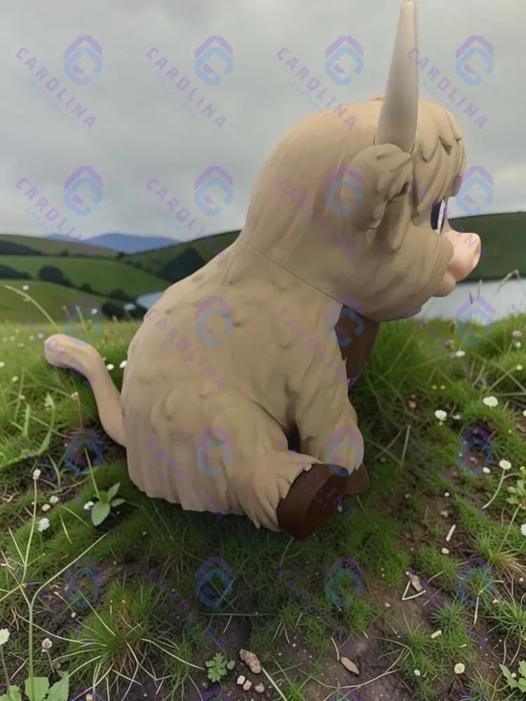 Sitting Highland Cow