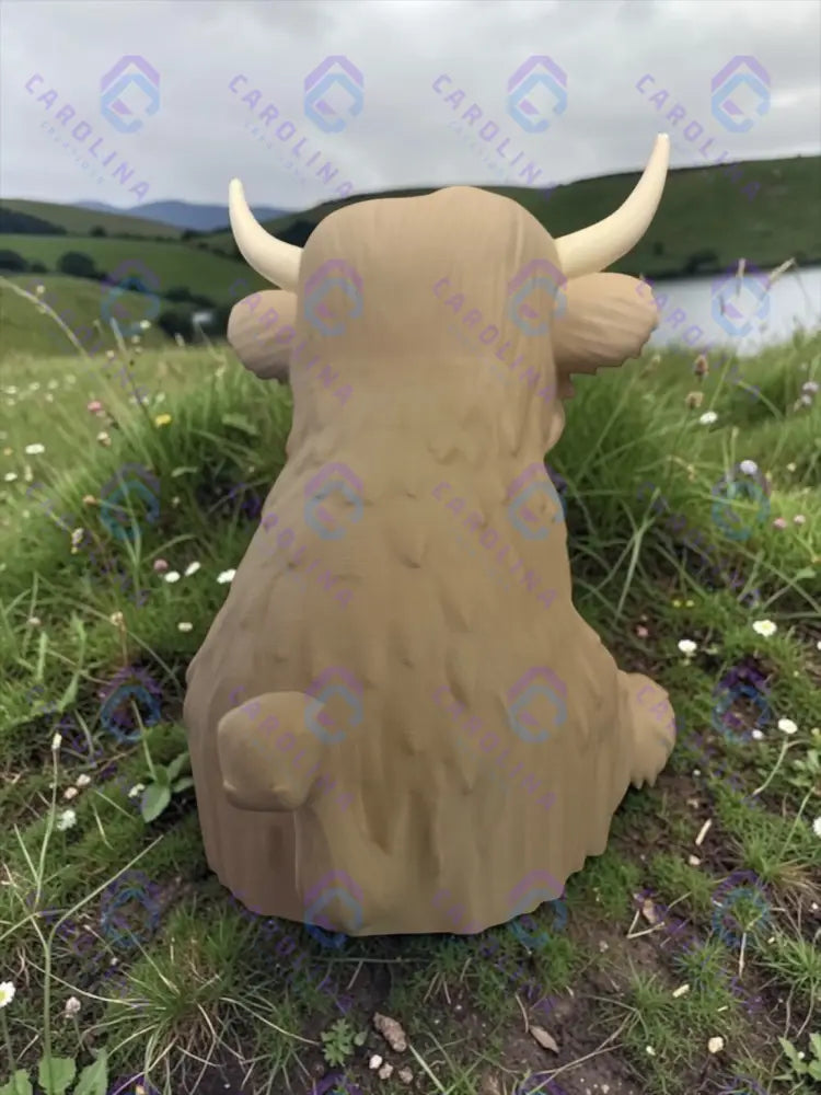 Sitting Highland Cow