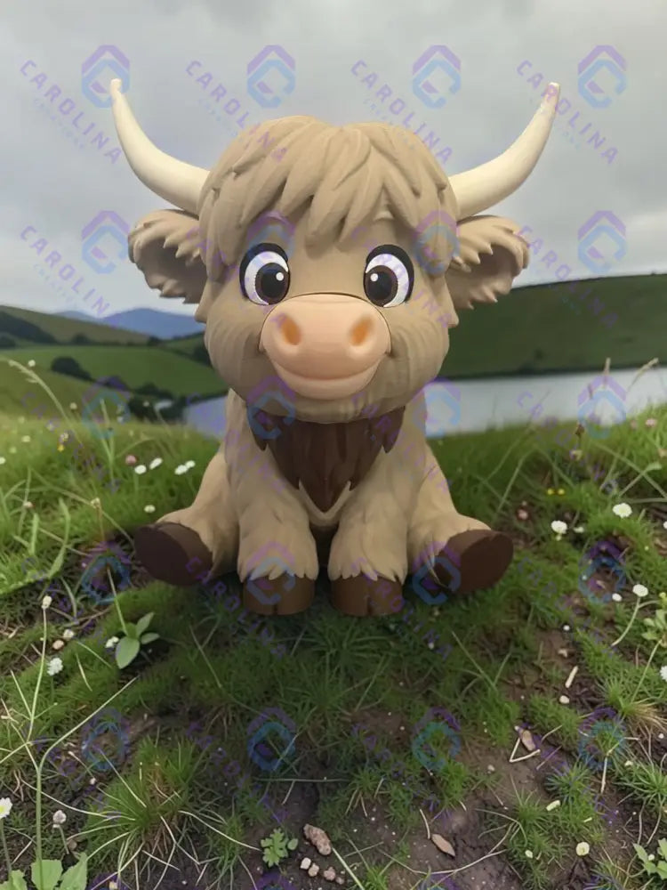 Sitting Highland Cow