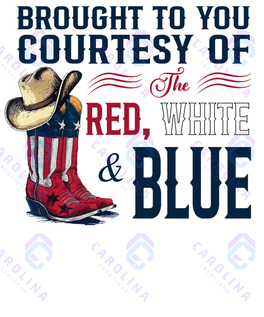 Couresty of the red white and blue