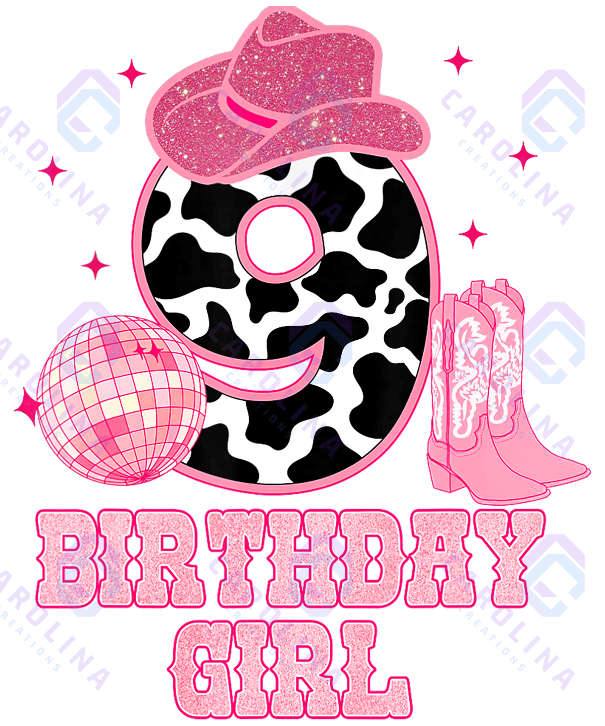 Birthday Girl 9 - Pocket (4 Inch) / Back