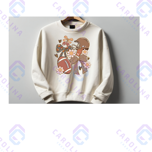 Coquette Football Crewneck Sweatshirt