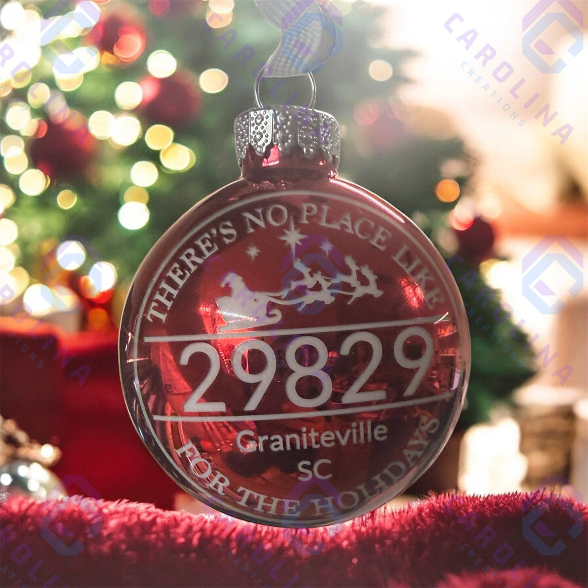 2.5-inch Custom Glass Christmas Ornament