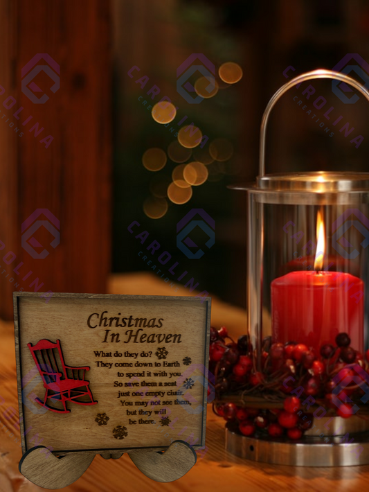 Christmas in Heaven Wooden Sign