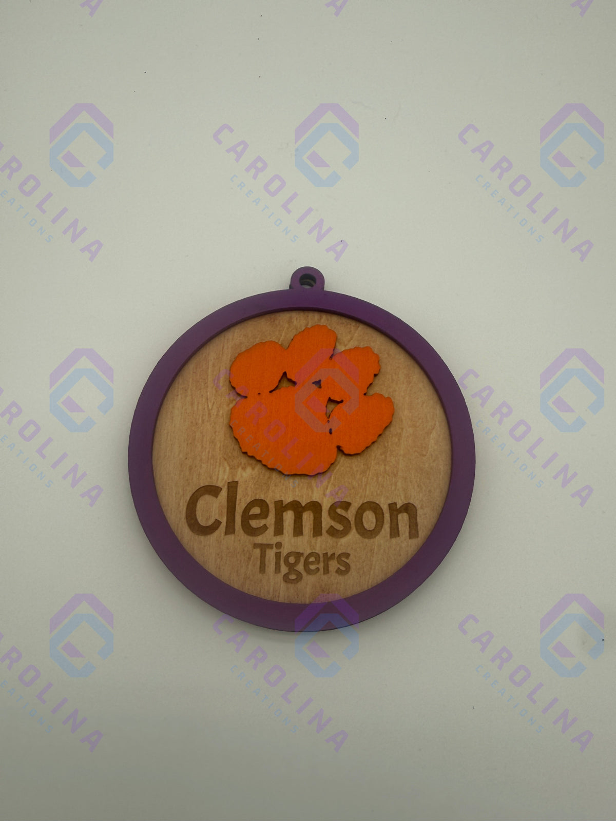 Clemson/Gamecock Wood Ornament