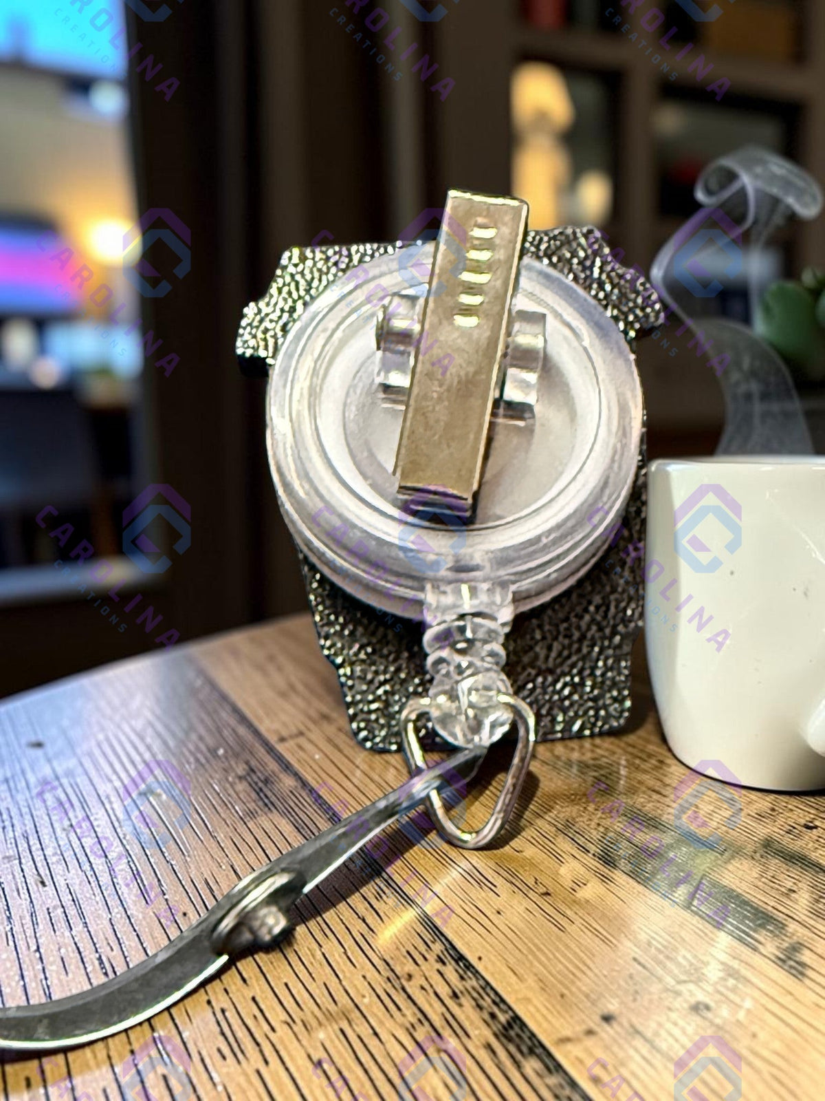 Coffee Cup Retractable Badge Reel with swivel Alligator Clip